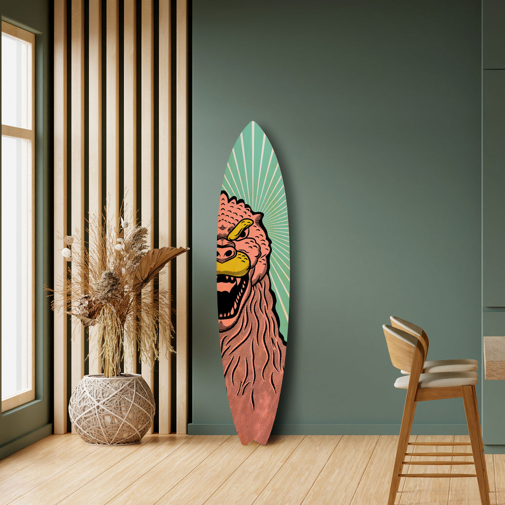 GODZILLA WELCOME Prancha de surf decorativa em contraplacado