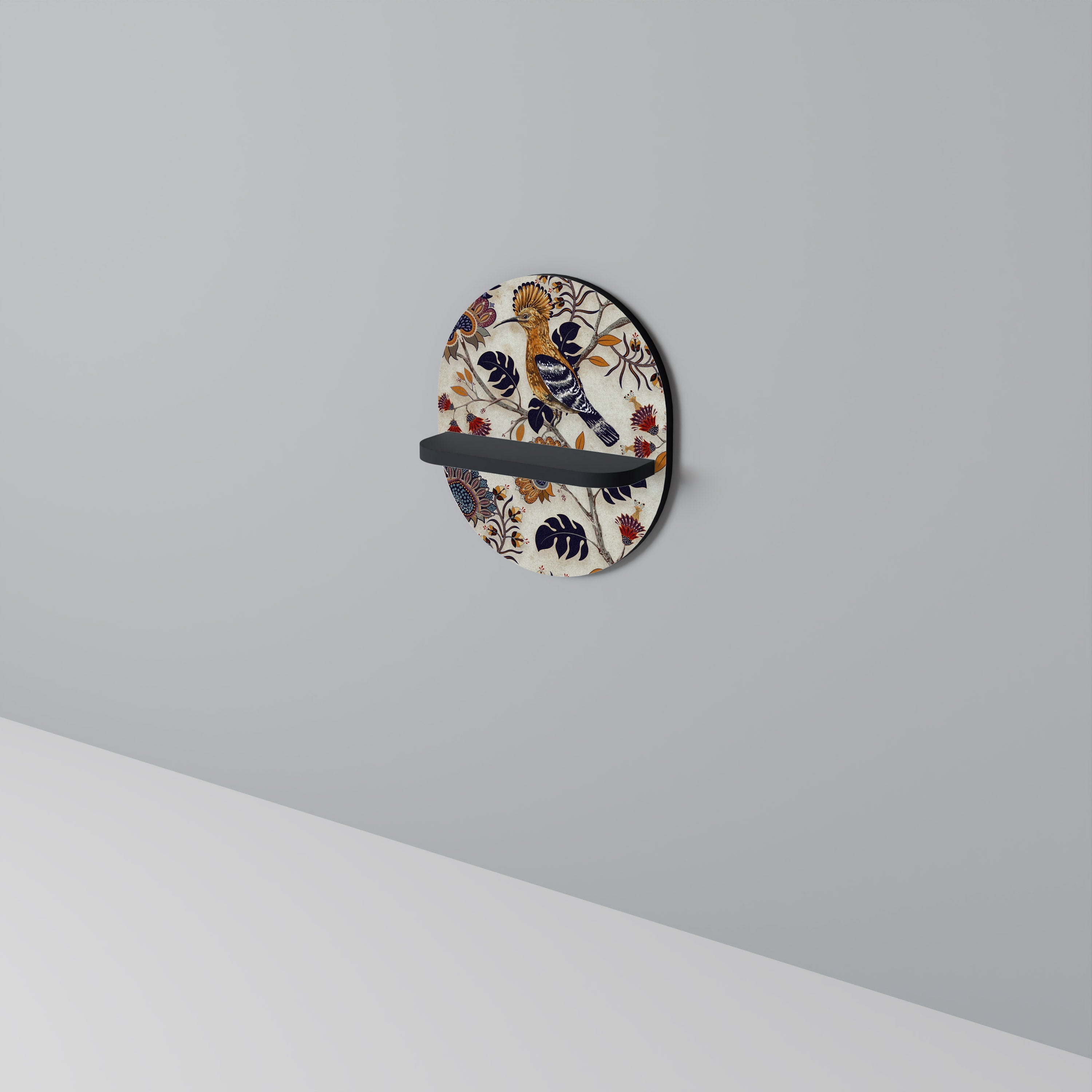 EMINENT HOOPOE Prateleira Oval Decorativa em Acabamento Preto