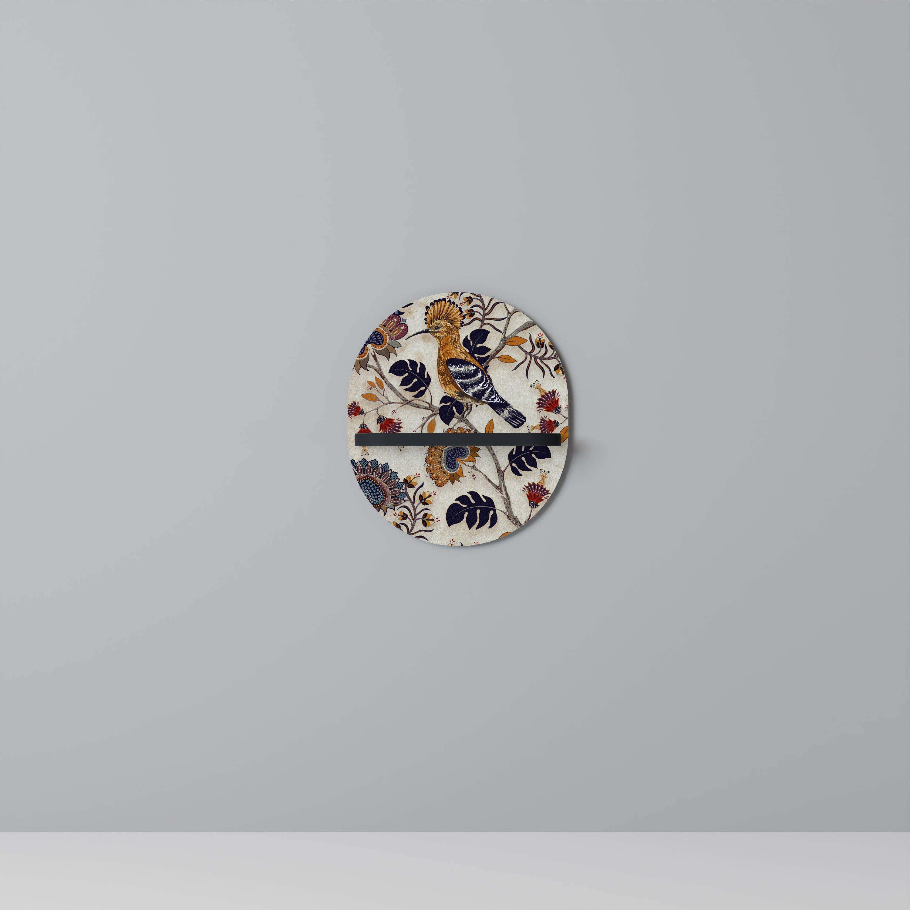 EMINENT HOOPOE Prateleira Oval Decorativa em Acabamento Preto