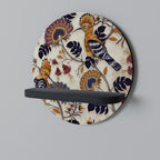 EMINENT HOOPOE Round Art Shelf In Black Finish