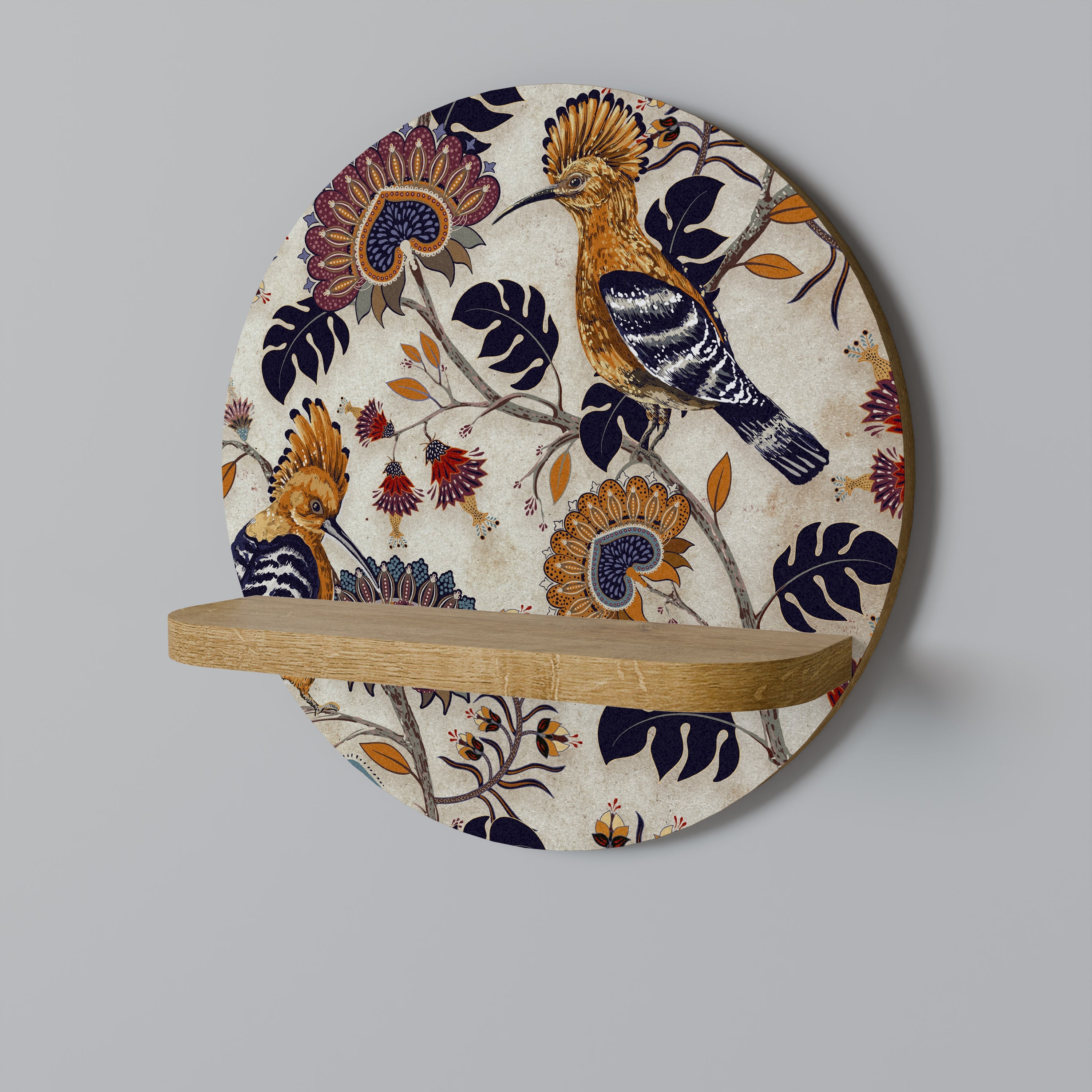 EMINENT HOOPOE Prateleira Redonda Decorativa em Efeito Carvalho