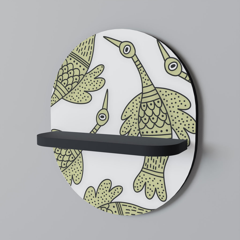 SEEDLING SONGBIRD Prateleira Oval Decorativa em Acabamento Preto