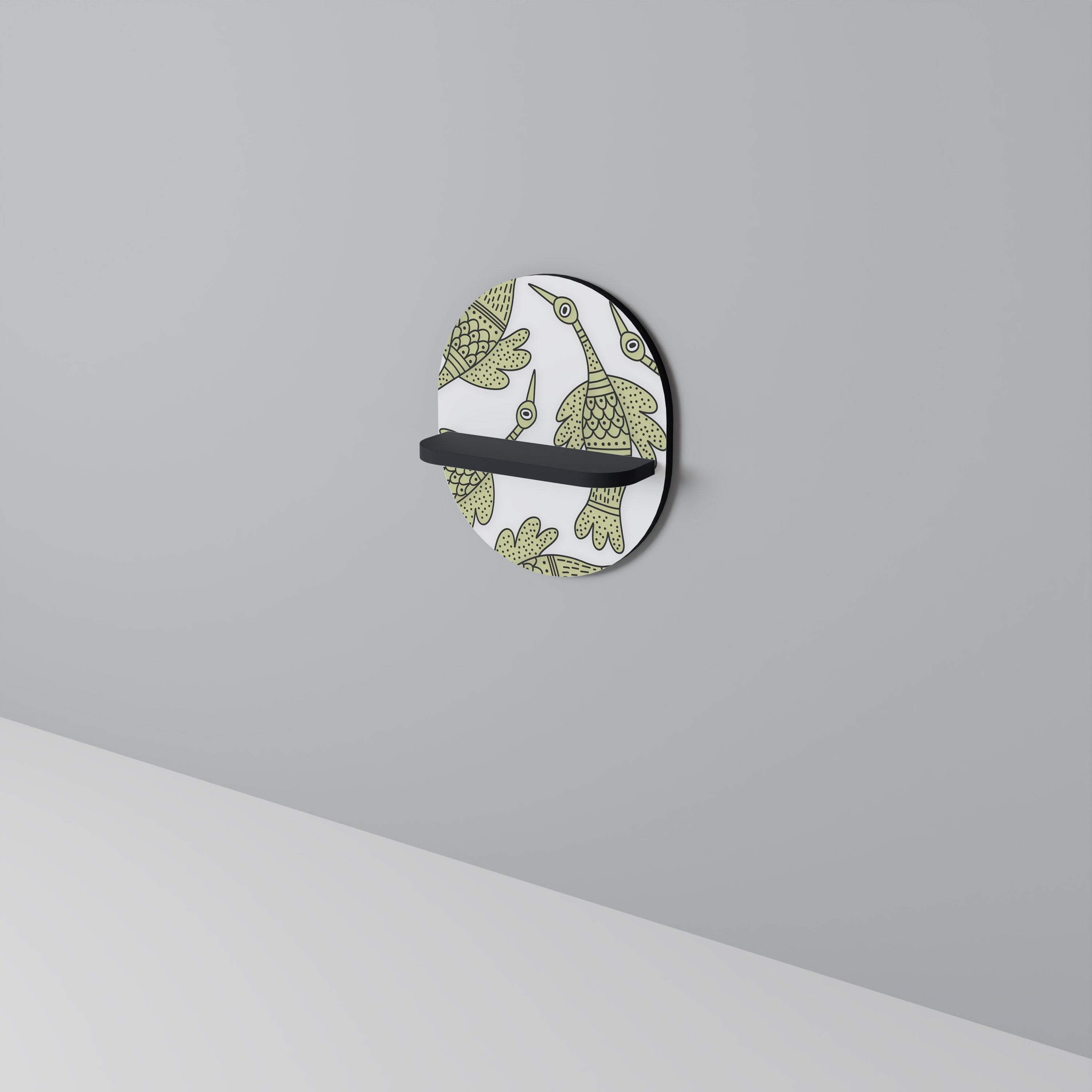 SEEDLING SONGBIRD Prateleira Oval Decorativa em Acabamento Preto