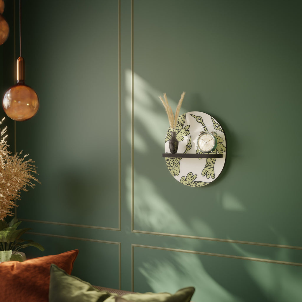 SEEDLING SONGBIRD Prateleira Oval Decorativa em Acabamento Preto