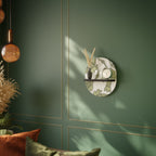 SEEDLING SONGBIRD Prateleira Oval Decorativa em Acabamento Preto