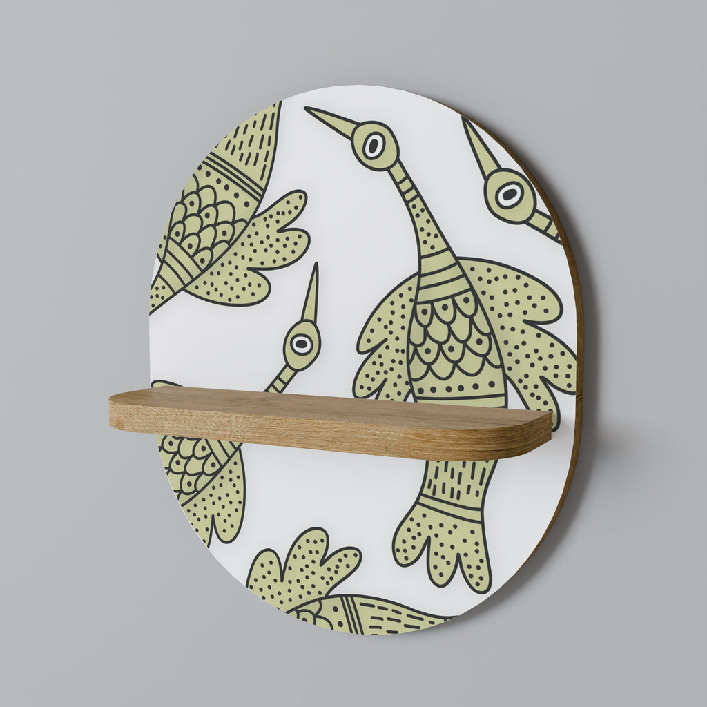 SEEDLING SONGBIRD Prateleira Oval Decorativa em Efeito Carvalho