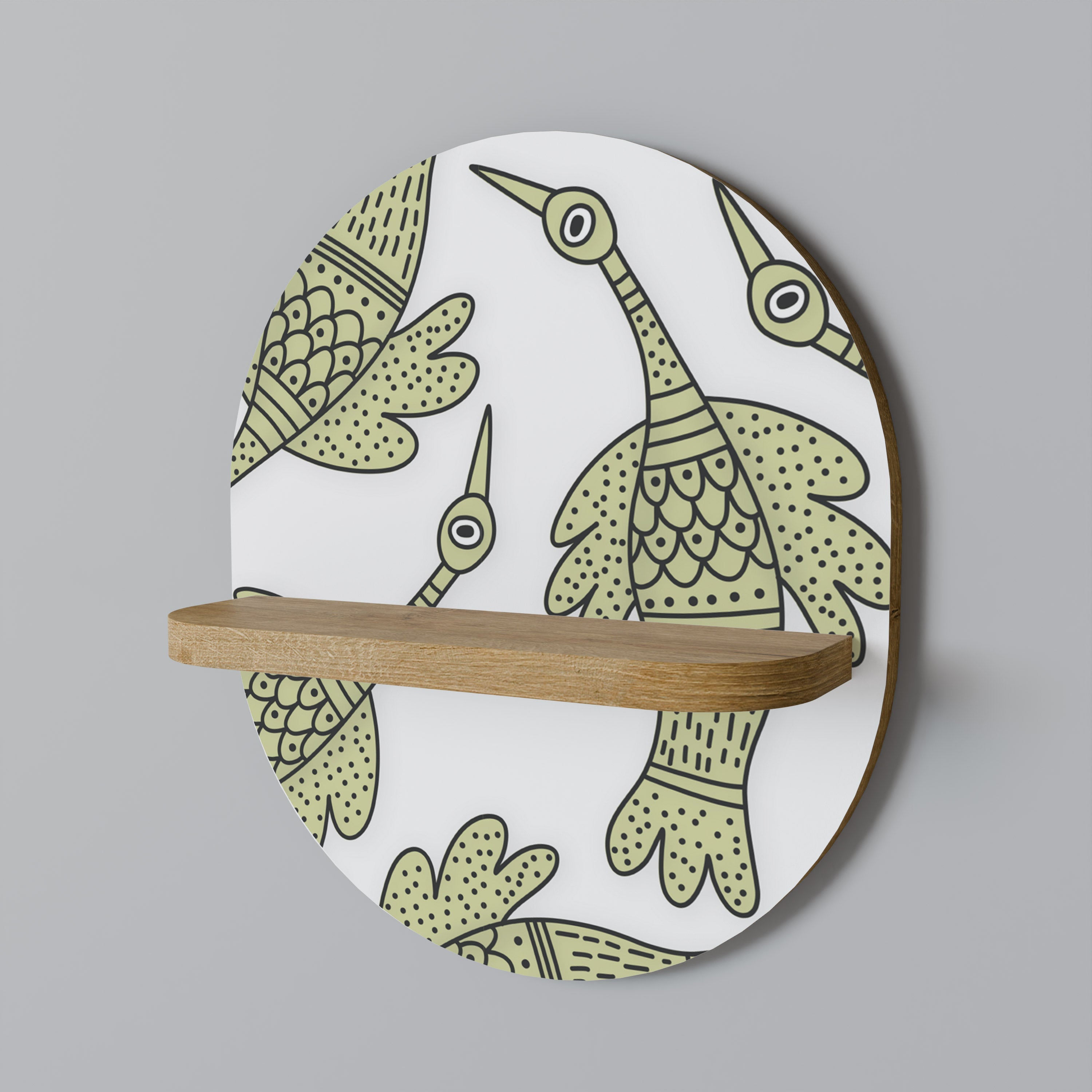 SEEDLING SONGBIRD Prateleira Oval Decorativa em Efeito Carvalho