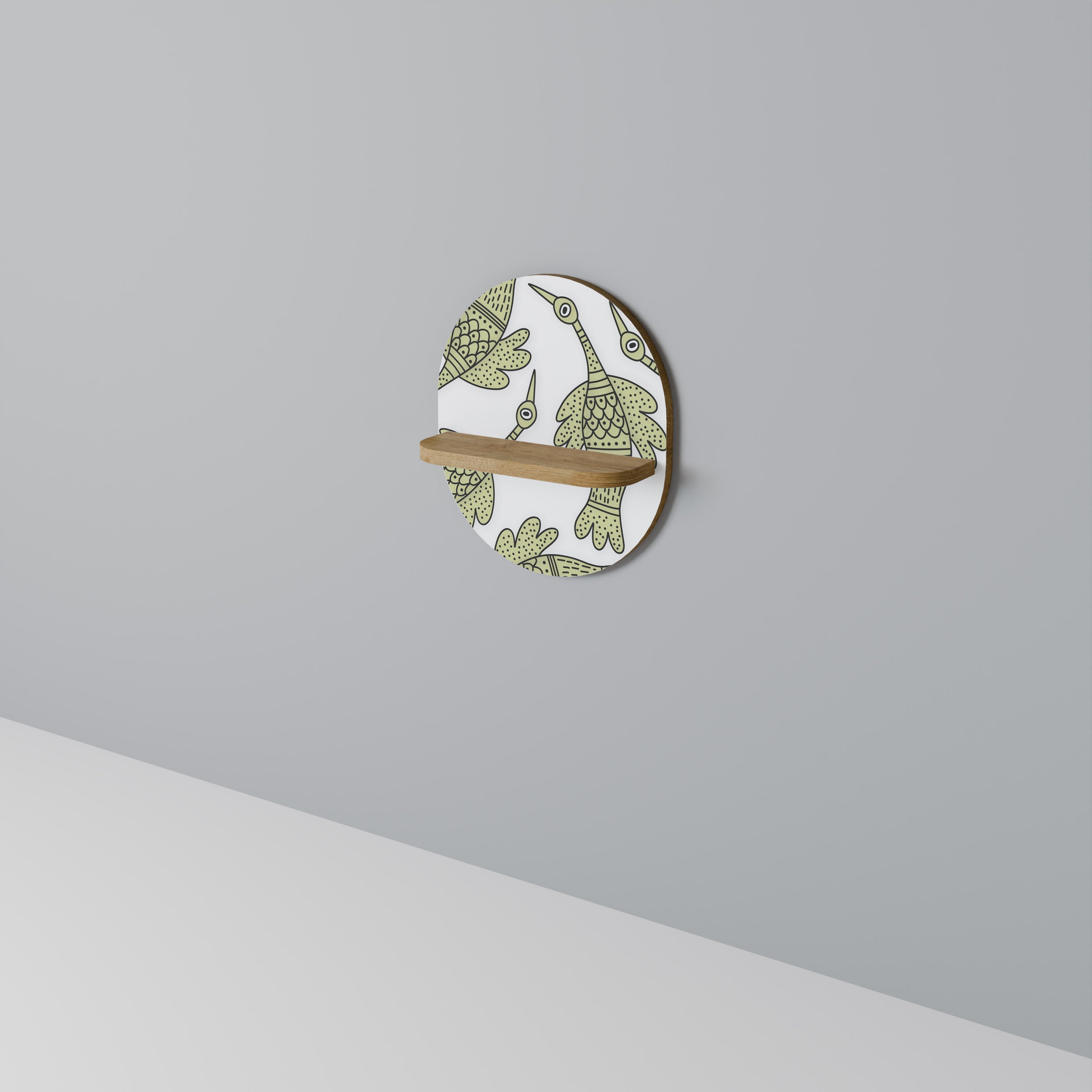 SEEDLING SONGBIRD Prateleira Oval Decorativa em Efeito Carvalho