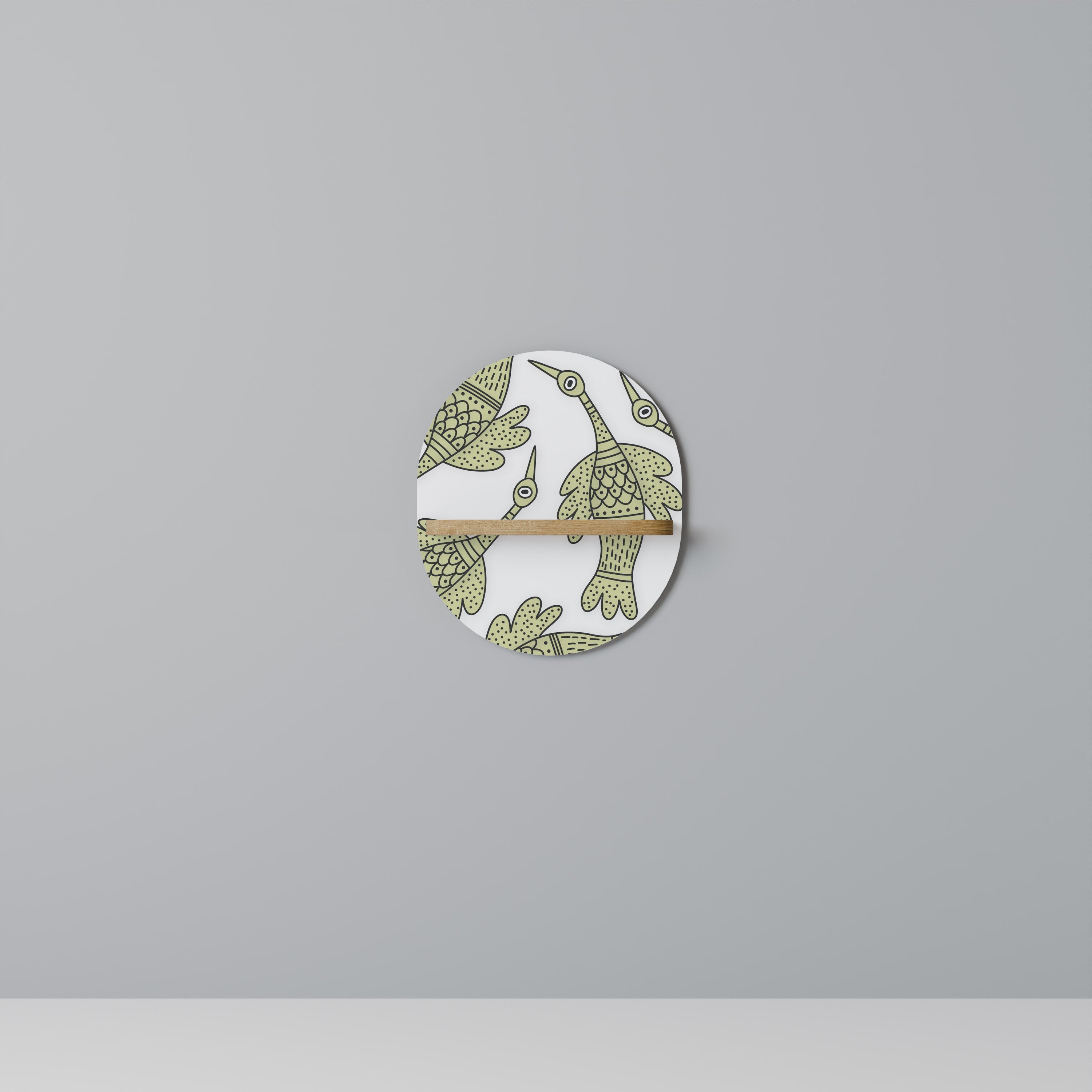 SEEDLING SONGBIRD Prateleira Oval Decorativa em Efeito Carvalho