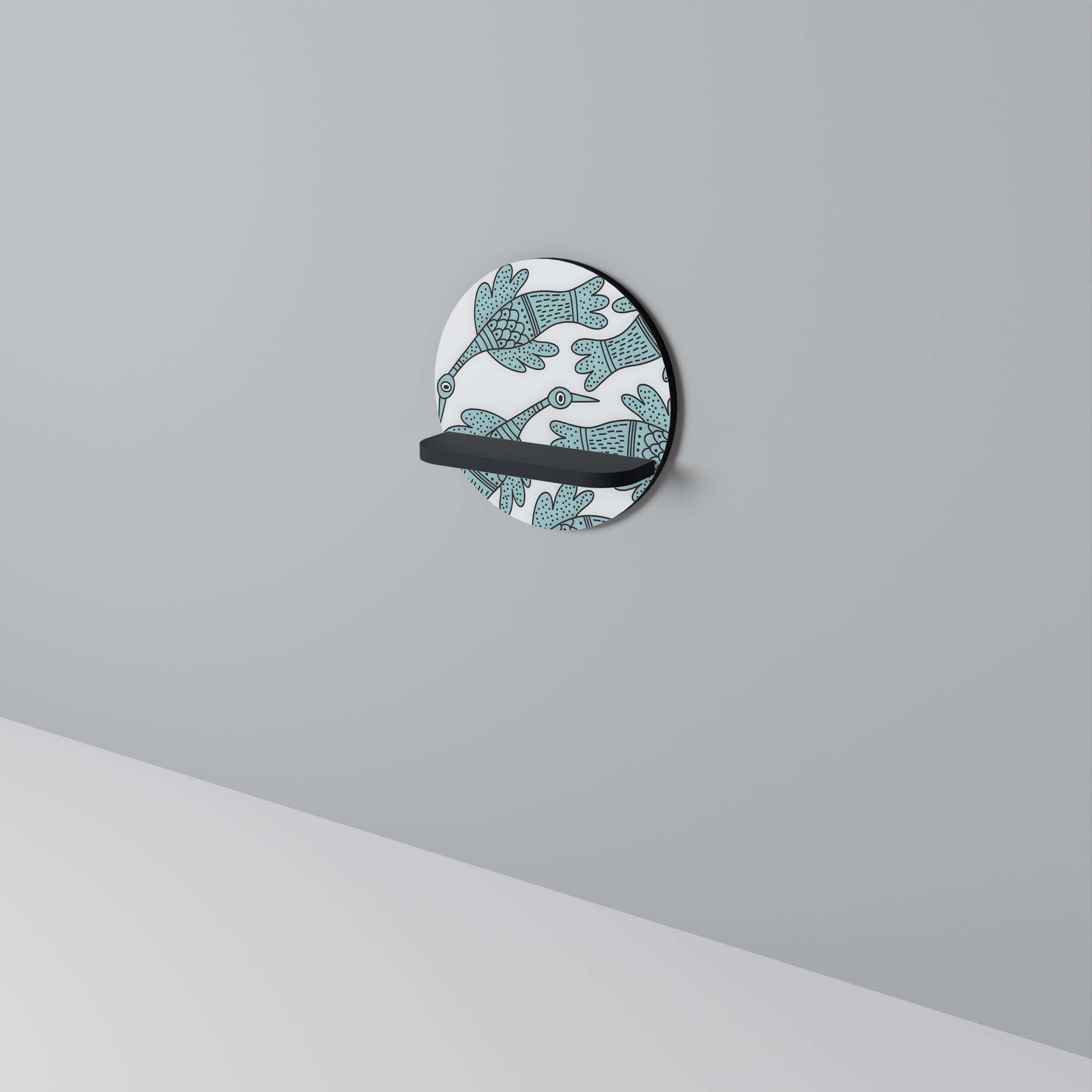 WATERSPOUT SONGIBIRD Prateleira Redonda Decorativa em Acabamento Preto