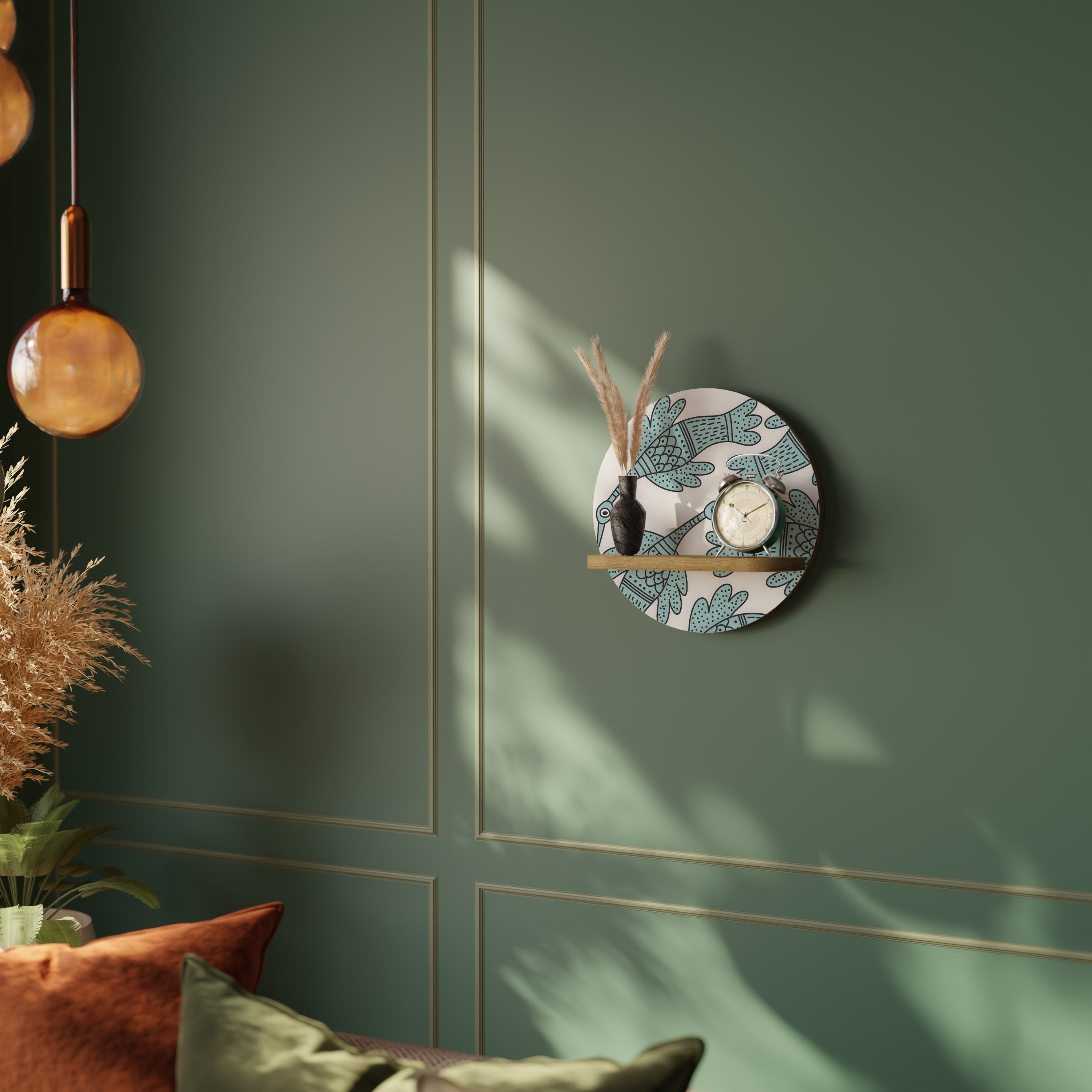 WATERSPOUT SONGIBIRD Prateleira Redonda Decorativa em Efeito Carvalho