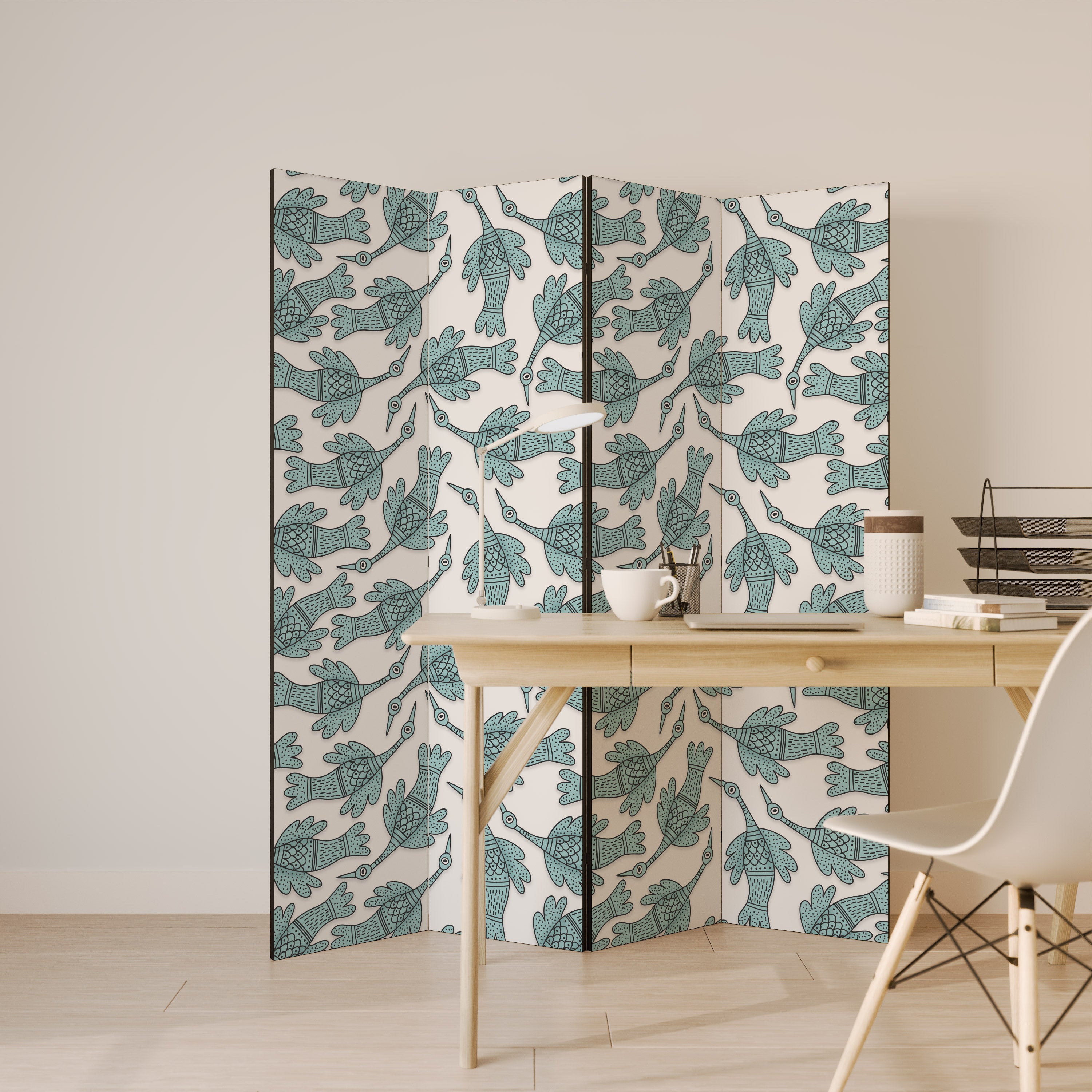 WATERSPOUT SONGIBIRD 4-Panel Room Divider