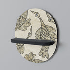 ALMONDINE SONGBIRD Prateleira Oval Decorativa em Acabamento Preto