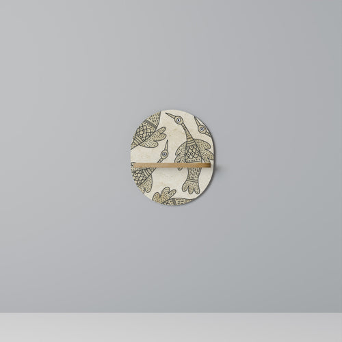 ALMONDINE SONGBIRD Prateleira Oval Decorativa em Efeito Carvalho