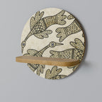 ALMONDINE SONGBIRD Round Art Shelf In Oak Effect