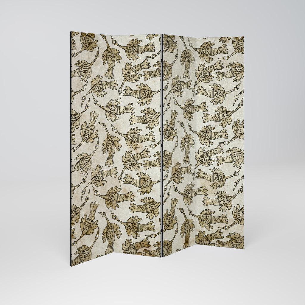 ALMONDINE SONGBIRD Decorative 4-Panel Room Divider