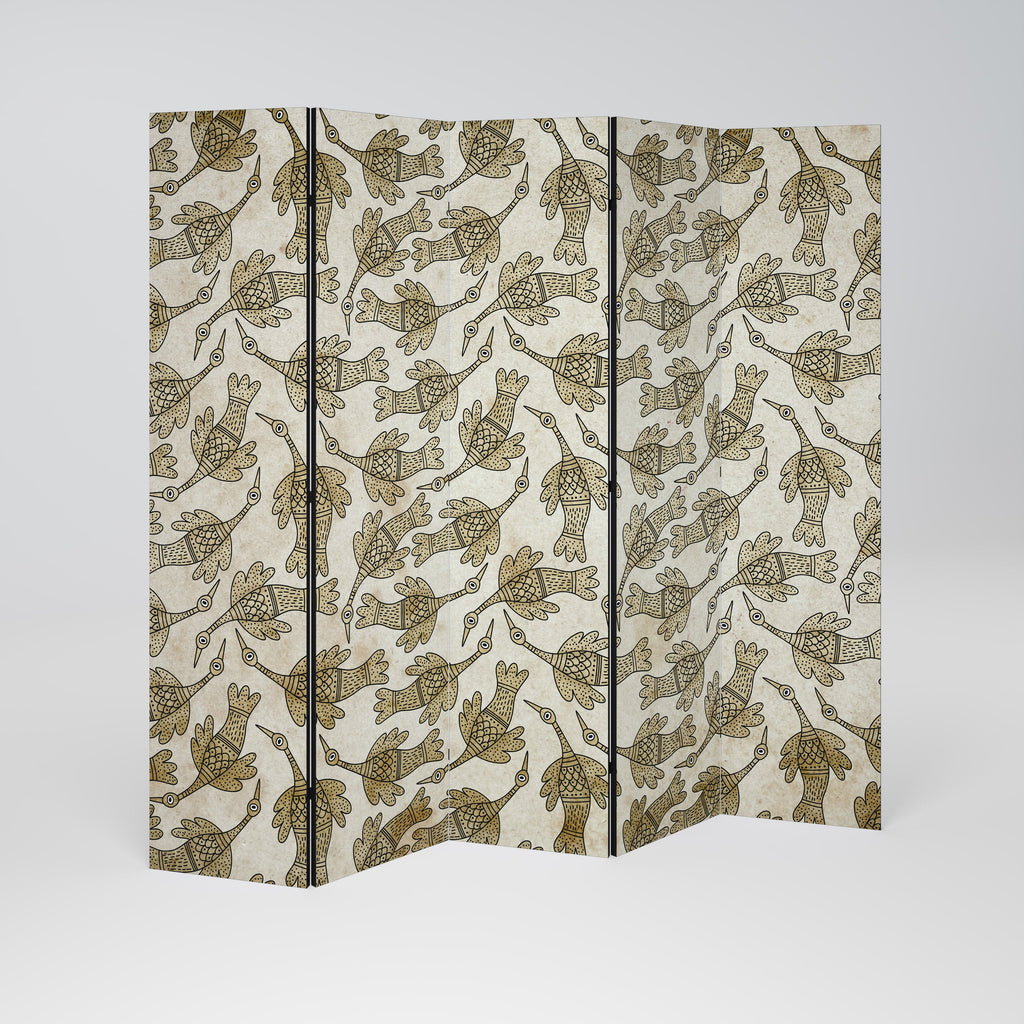 ALMONDINE SONGBIRD Decorative 5-Panel Room Divider