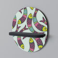 INDIAN FISH Prateleira Oval Decorativa em Acabamento Preto