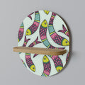 INDIAN FISH Prateleira Oval Decorativa em Efeito Carvalho