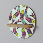 INDIAN FISH Prateleira Oval Decorativa em Efeito Carvalho