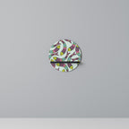 INDIAN FISH Prateleira Redonda Decorativa em Acabamento Preto