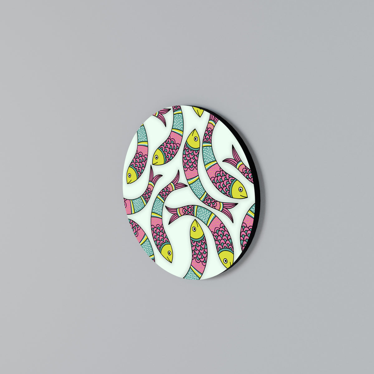 INDIAN FISH Round Wall Art