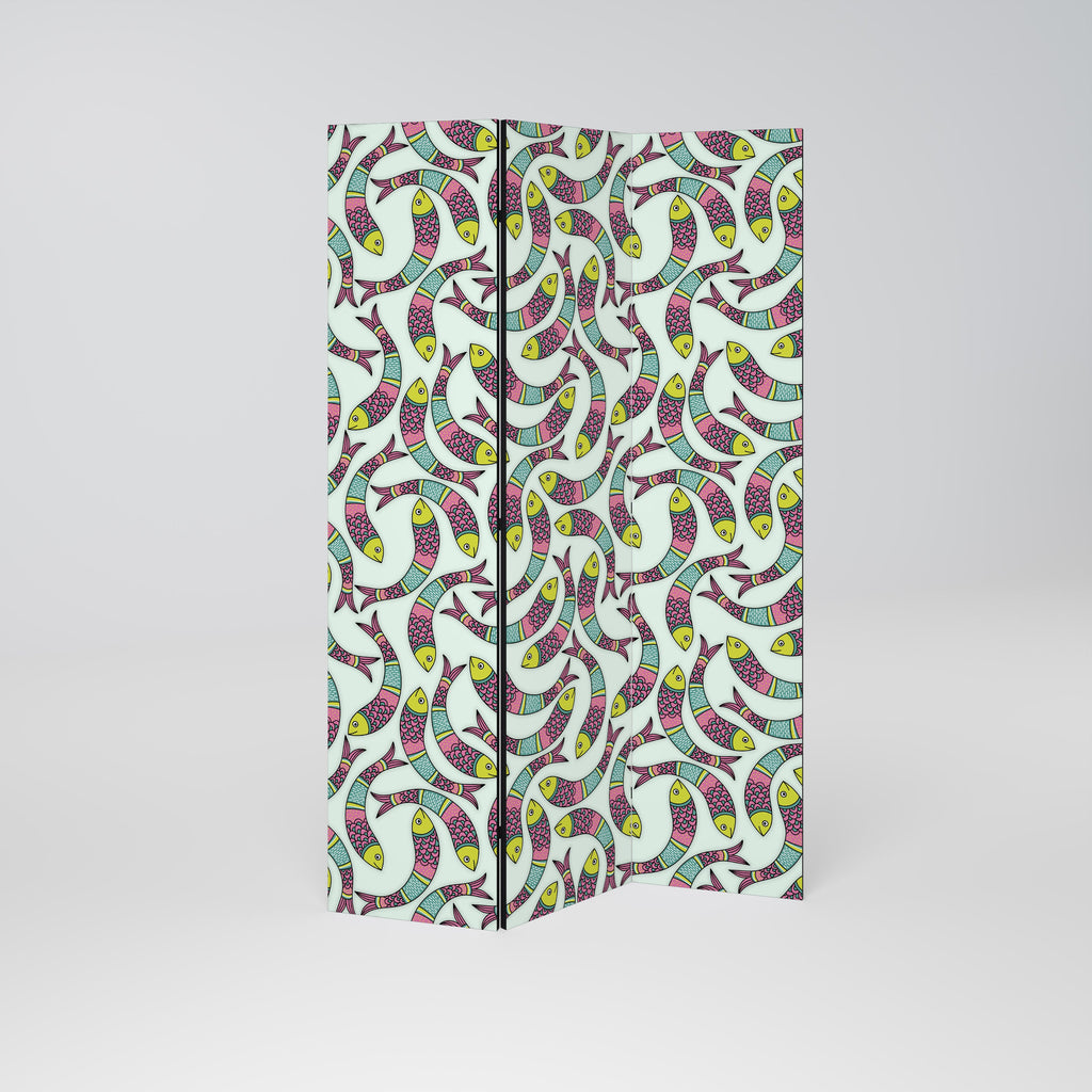 INDIAN FISH Biombo Decorativo de 3 Painéis