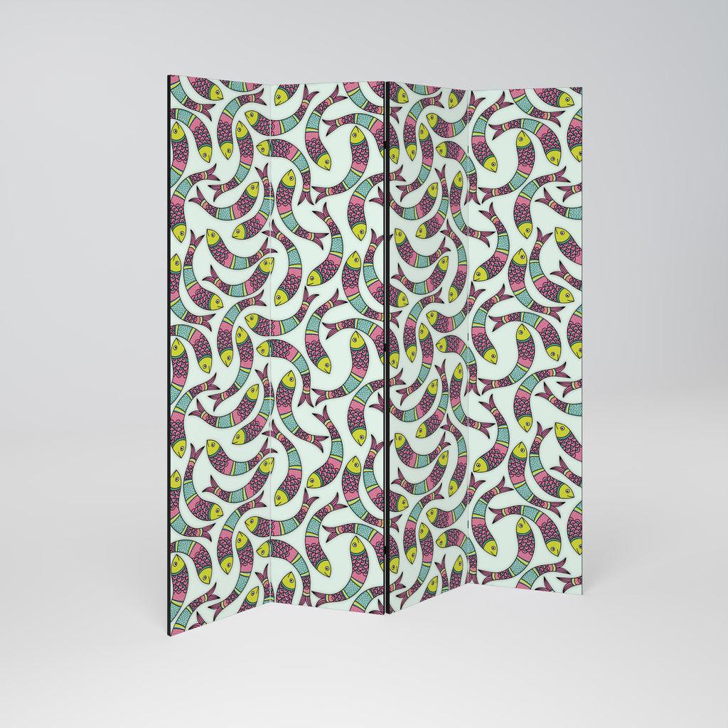 INDIAN FISH Biombo Decorativo de 4 Painéis