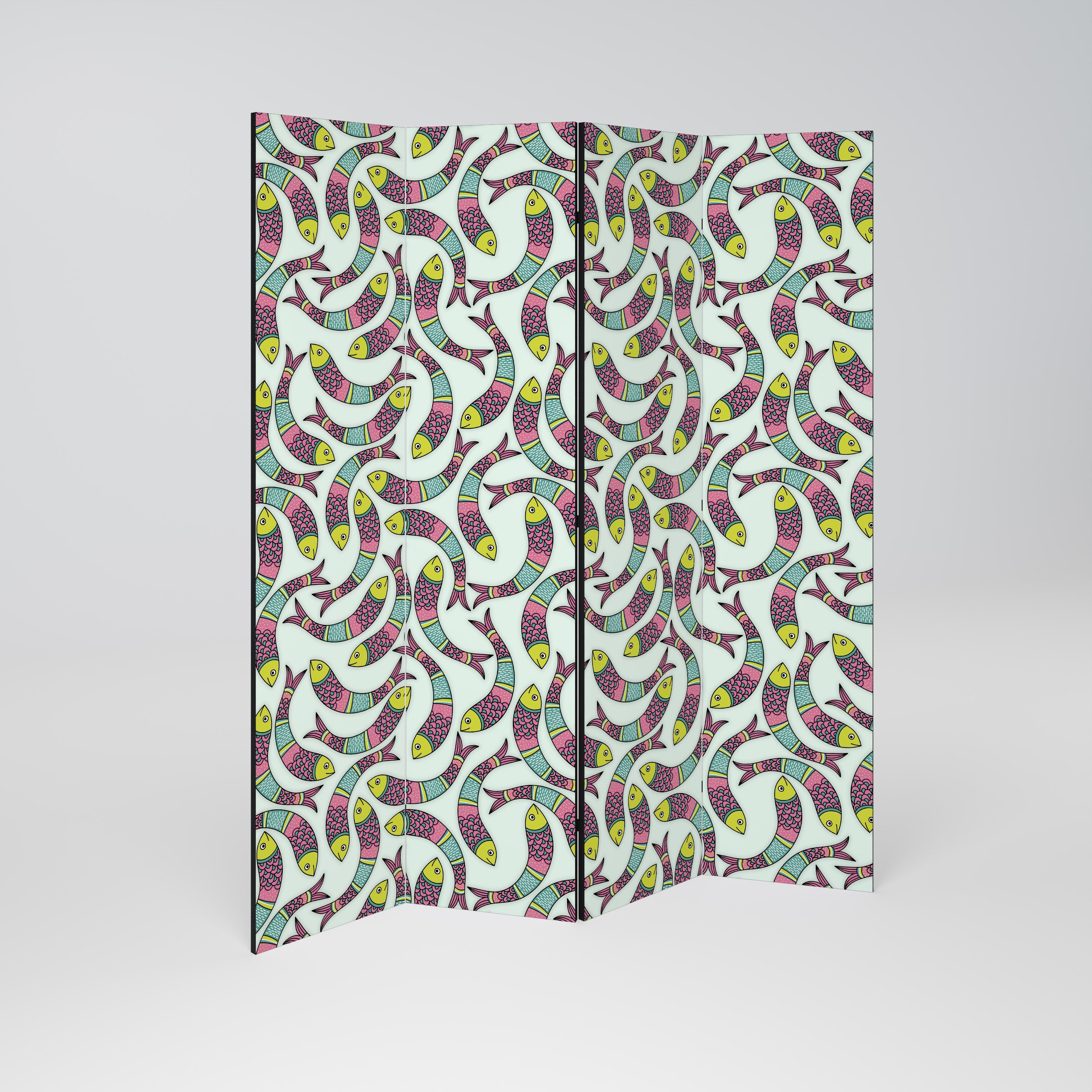 INDIAN FISH Biombo Decorativo de 4 Painéis