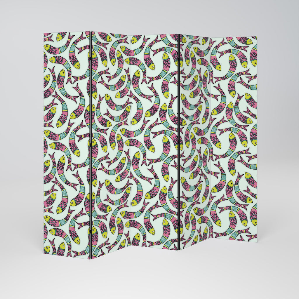 INDIAN FISH Biombo Decorativo de 5 Painéis