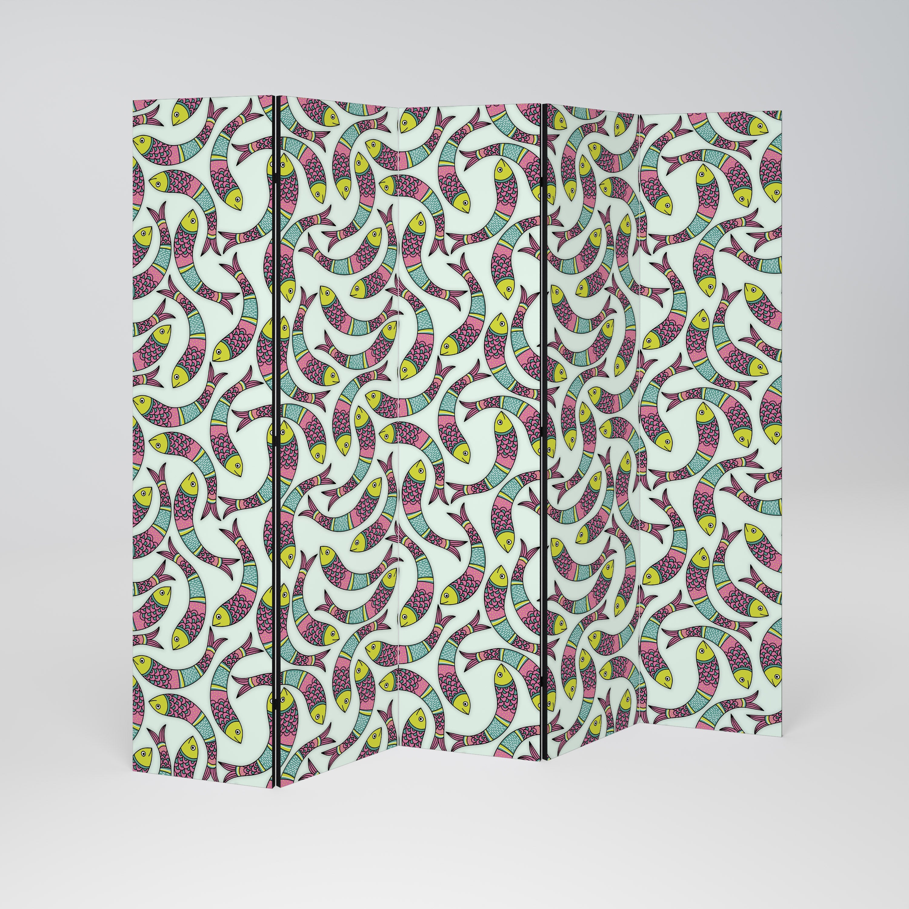 INDIAN FISH Biombo Decorativo de 5 Painéis