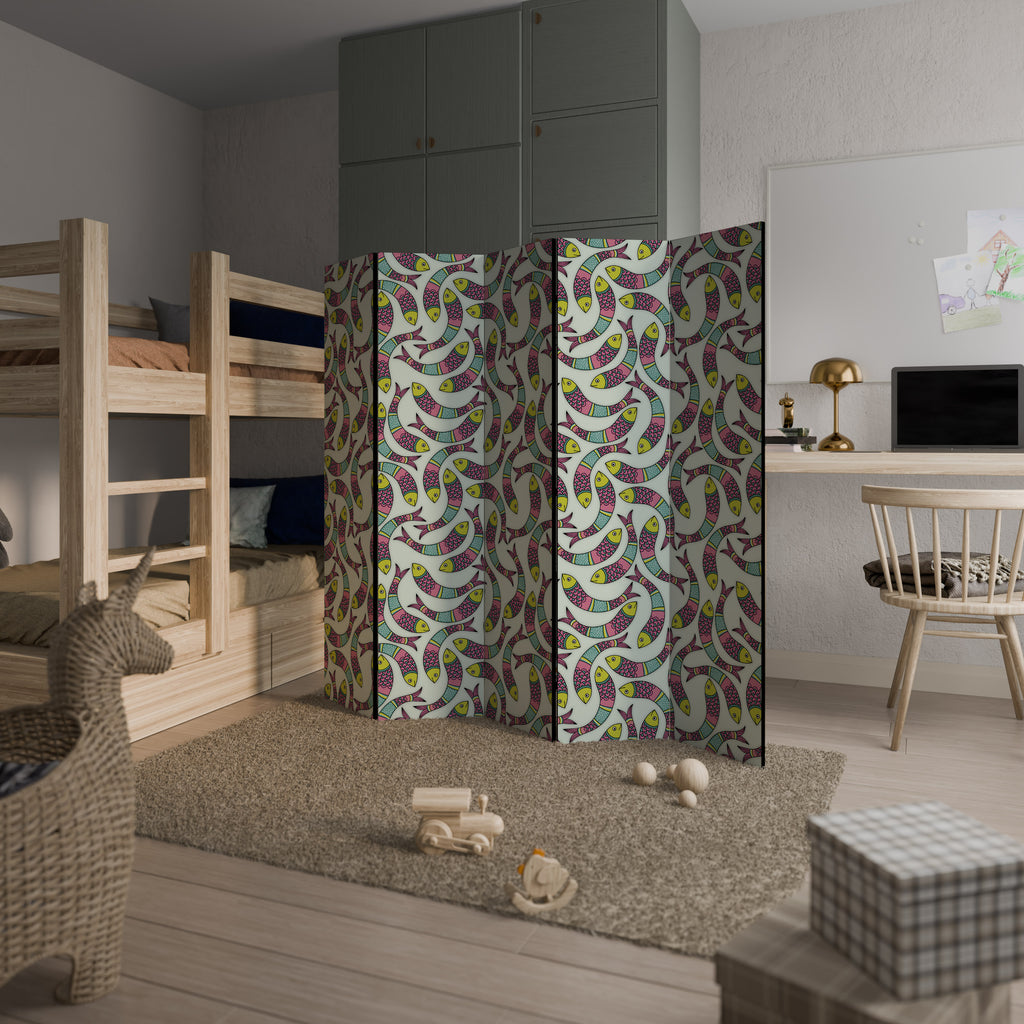 INDIAN FISH Biombo de 5 Painéis