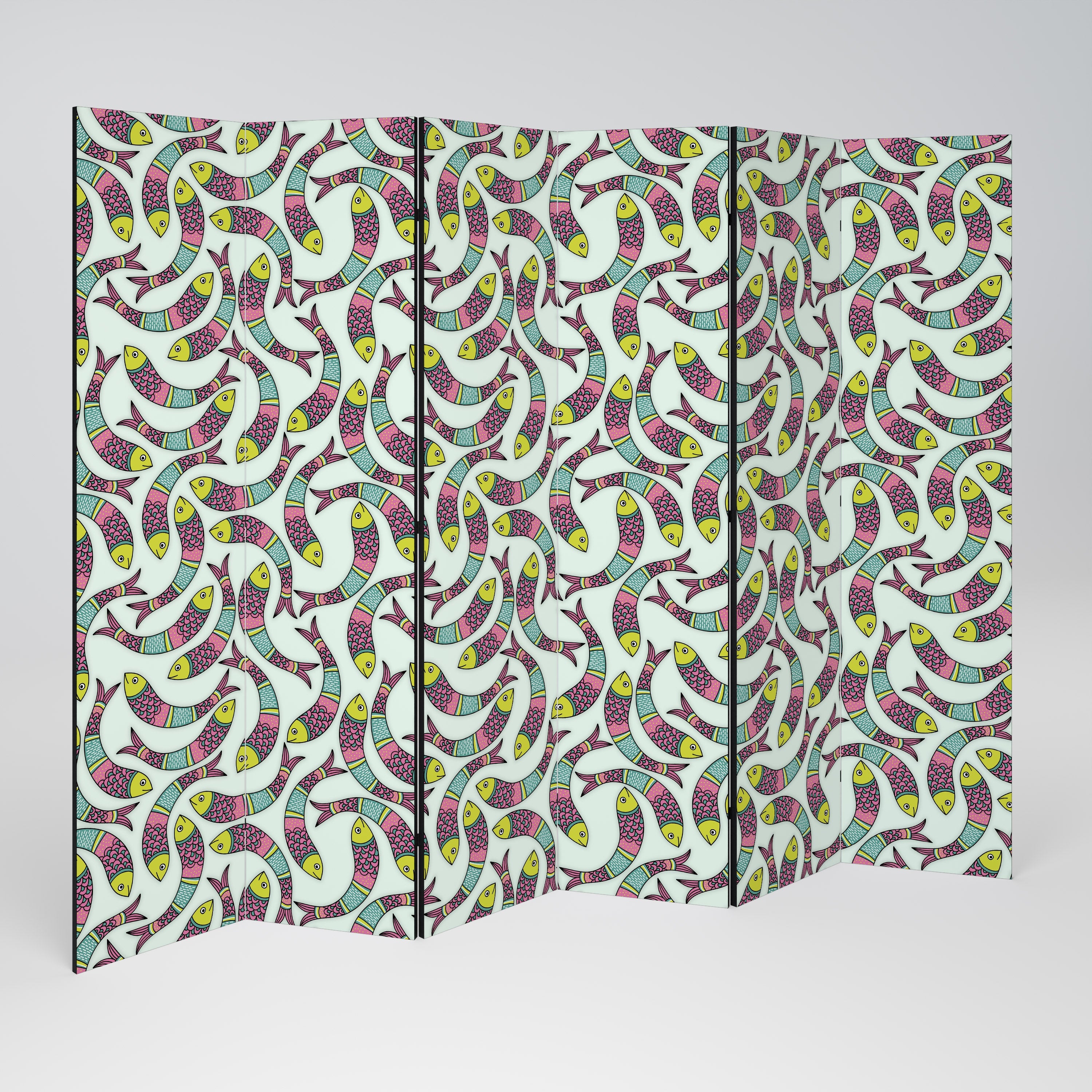 INDIAN FISH Biombo Decorativo de 6 Painéis