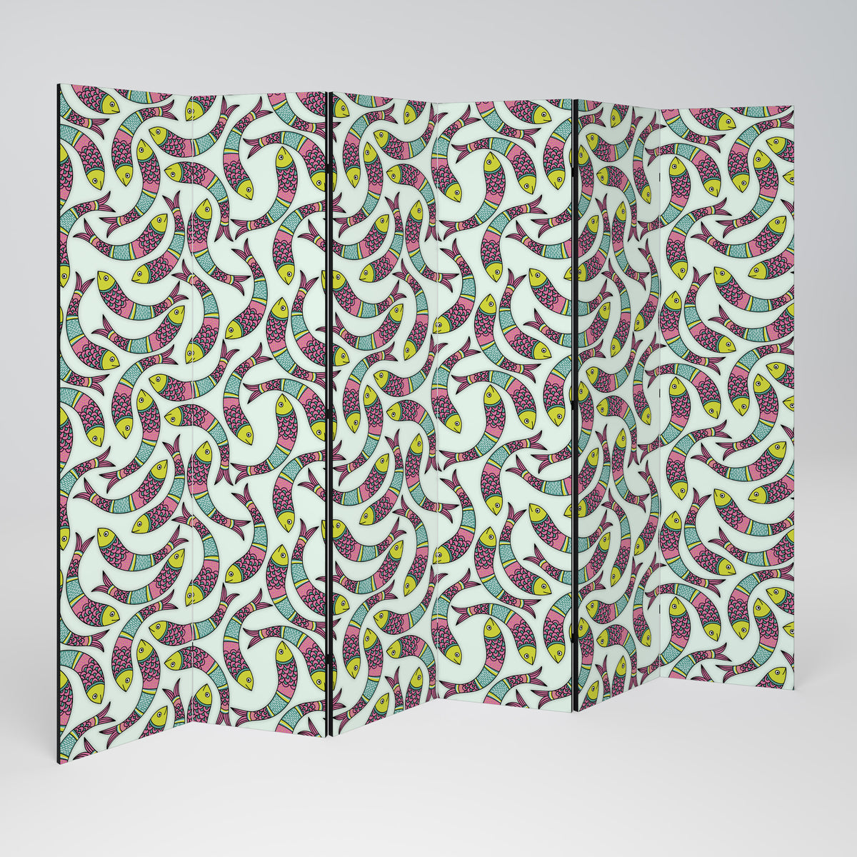 INDIAN FISH Biombo de 6 Painéis