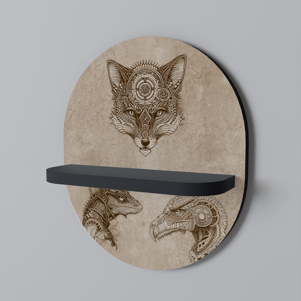 STEAMPUNK TRIO Prateleira Oval Decorativa em Acabamento Preto