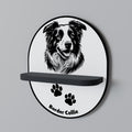 BORDER COLLIE Prateleira Oval Decorativa em Acabamento Preto