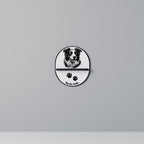 BORDER COLLIE Prateleira Oval Decorativa em Acabamento Preto