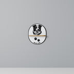 BORDER COLLIE Prateleira Oval Decorativa em Efeito Carvalho