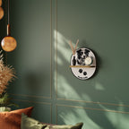 BORDER COLLIE Prateleira Oval Decorativa em Efeito Carvalho