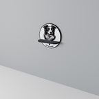 BORDER COLLIE Round Art Shelf In Black Finish