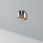 BORDER COLLIE Prateleira Redonda Decorativa em Efeito Carvalho