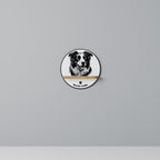 BORDER COLLIE Prateleira Redonda Decorativa em Efeito Carvalho