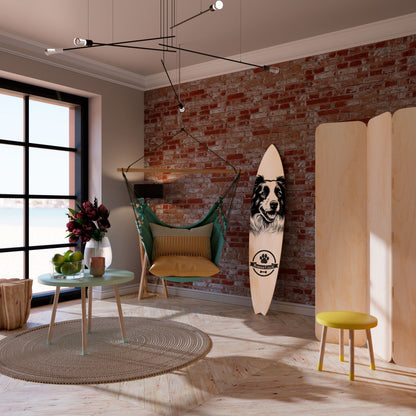 BORDER COLLIE Painel Decorativo Prancha de Surf