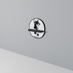 CHIHUAHUA DOG Prateleira Oval Decorativa em Acabamento Preto