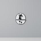 CHIHUAHUA DOG Prateleira Oval Decorativa em Acabamento Preto