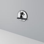 CHIHUAHUA DOG Prateleira Redonda Decorativa em Acabamento Preto
