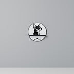 CHIHUAHUA DOG Prateleira Redonda Decorativa em Acabamento Preto