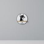 CHIHUAHUA DOG Prateleira Redonda Decorativa em Efeito Carvalho