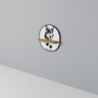 WELSH CORGI PEMBROKE Prateleira Oval Decorativa em Efeito Carvalho