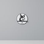 WELSH CORGI PEMBROKE Prateleira Redonda Decorativa em Acabamento Preto